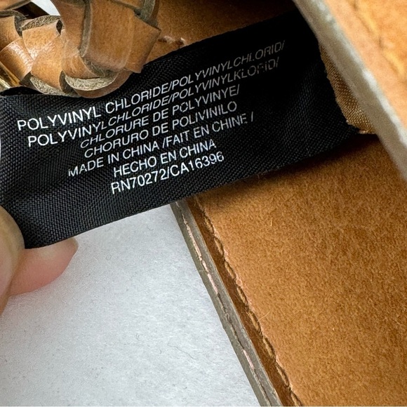 Vtg Liz Claiborne Square Bucket Shoulder Bag Brown Braided Vegan Coastal Preppy - Picture 10 of 14